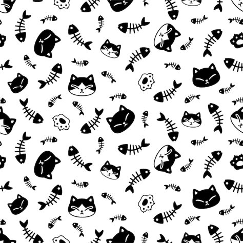 Footprint Fish, Cat Pattern Wallpaper, Wallpaper Gatos, Kitten Breeds, Paint Illustration, Calico Kitten, Cat Background, Paw Pattern, Element Design