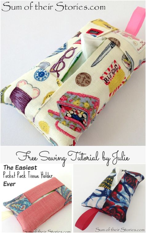 DIY Easiest Pocket Pack Tissue Holder Free Sewing Pattern | Fabric Art DIY Tissue Holders For Purse, Travel Tissue Holder Pattern, Tissue Holder Pattern, Pocket Tissue Case, Travel Tissue Holder, Fabric Art Diy, Sewing Tutorials Bags, Tissue Paper Holder, Fabric Sewing Patterns