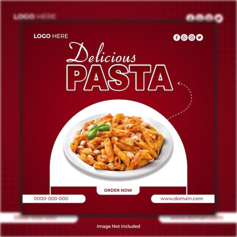 Delicious pasta food marketing poster te... | Premium Vector #Freepik #vector Pasta Social Media, Unique Pasta, Post Template Design, Food Marketing, Food Post, Poster Template Design, Pasta Food, Marketing Poster, Food Menu Design