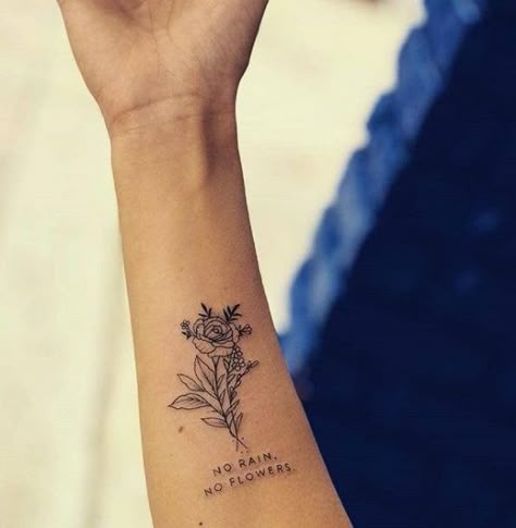 sabrina claudio tattoo Wörter Tattoos, Minimalist Tattoo Meaning, Shape Tattoo, Tattoo Zeichnungen, Small Girl Tattoos, Cute Small Tattoos, No Rain No Flowers, Flowers Tattoo, Subtle Tattoos