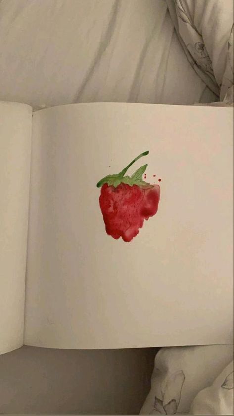 Strawberry Painting Aesthetic, Painting Aesthetic Vintage, Strawberry Painting, Drawing Fruit, Painting Aesthetic, Arte Sketchbook, Hippie Art, Red Aesthetic, Aesthetic Vintage