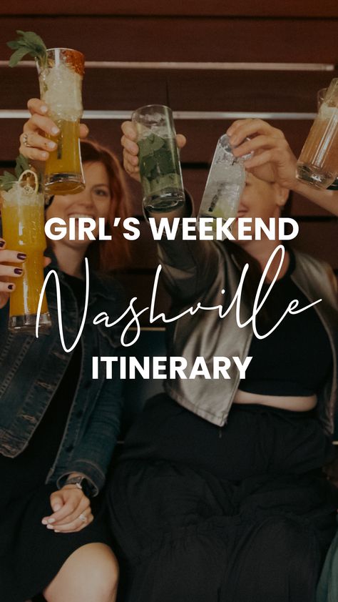 "Grab your boots and besties—it’s time for a girls’ weekend in Nashville! 🎸✨ Perfect for your 30s & 40s, we’re talking rooftop bars, honky-tonk hopping, and brunch spots you’ll never forget. 💃🍹 #GirlsTripNashville #MusicCityMoments #WeekendGetaway" Nashville Brunch Spots, Girls Weekend Nashville, Nashville Girls Weekend, Nashville Brunch, Nashville Itinerary, Nashville Girls Trip, Nashville Travel Guide, Nashville Hotels, Weekend In Nashville