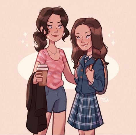 Gilmore Girls Art, Watch Gilmore Girls, Gilmore Girls Fan, Friend Cartoon, Lorelai Gilmore, Stars Hollow, Girls Series, Rory Gilmore, Art Style Inspiration