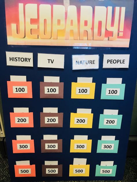 Price Is Right Games For Work, Jeopardy Board Diy, Jeopardy Game Diy, Jeopardy Board, Sunday School Games, Thinking Games, Jeopardy Game, Price Is Right Games, Games Night