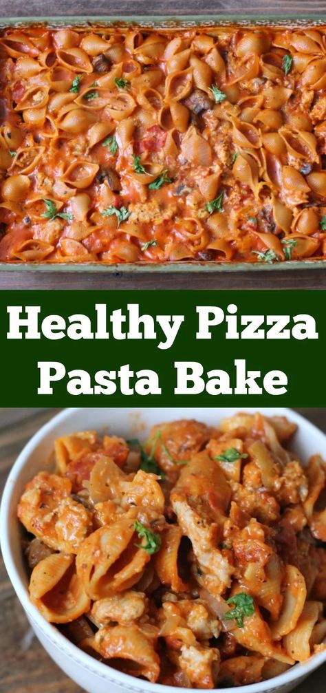 Pizza Pasta Bake Recipes, Pasta Bake Recipes, Healthy Pasta Bake, Pizza Pasta Bake, Healthy Casserole, Pasta Casserole Recipes, Recipes Pizza, Healthy Casserole Recipes, Slender Kitchen