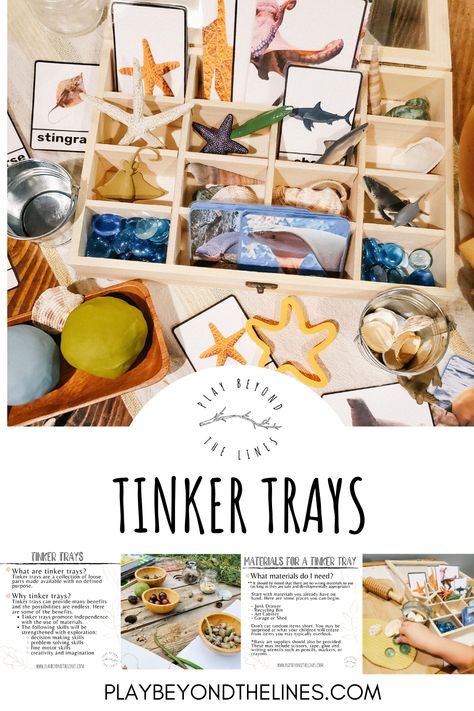 Are you looking for an activity for your children to explore independently? Are you hoping to spark their imagination and creativity? Or perhaps you are looking to buy yourself a little time. Tinker trays may be the answer to all of the above! Read all about what they are and how to use them here. Tinker Tray Ideas, Tinker Tray, Mom So Hard, Tray Ideas, Under The Sea, Nature Art, How To Use, Tray, Art