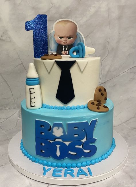 Boss baby Boss Baby Birthday Party Boy Cake, Baby Boss Theme Cake, Boss Baby Cake Design, Boss Baby Birthday Cake, Baby Boss Cake, Baby Cake Design, 1 Year Birthday Party Ideas, Baby Party Themes