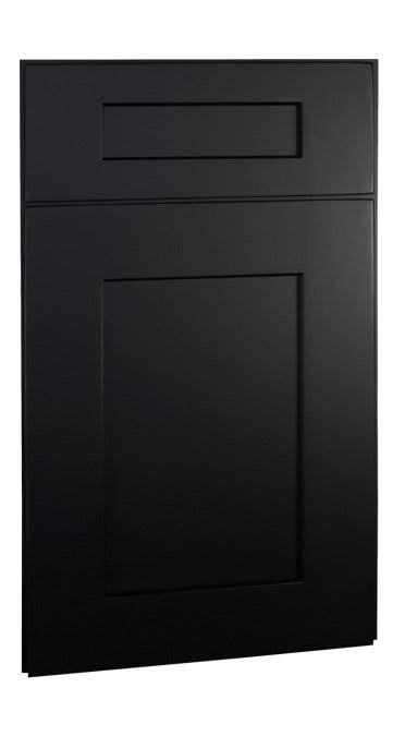 Shaker II Maple Ebony Framed Cabinets - Cabinets.com Black Shaker Cabinets, Framed Cabinets, Discount Cabinets, Black Paint Color, Cabinet Options, Shaker Style Cabinets, Online Kitchen Cabinets, Rta Cabinets, Framed Cabinet