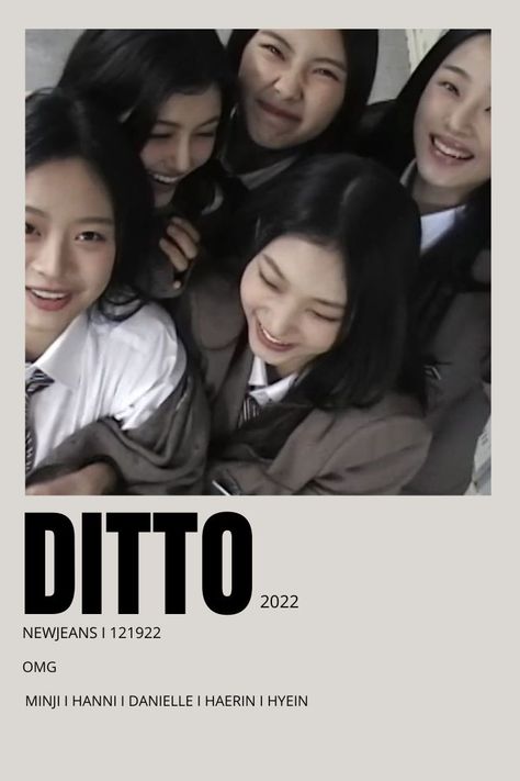 NewJeans DITTO alternative minimalist music poster Concert Posters Kpop, New Jeans Minimalist Poster, Kpop Song Poster Aesthetic, Music Poster Ideas Kpop, Ditto Newjeans Poster, Song Posters Kpop, Ditto Posters, Minimalistic Music Poster, Room Posters Kpop