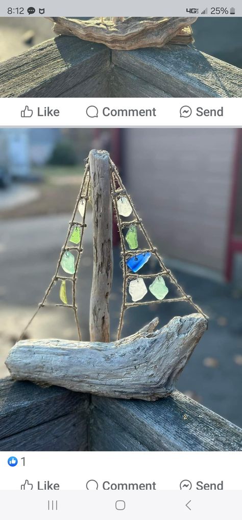 Beach Crafts Diy, Driftwood Ideas, Seaglass Art, Beach Crafts, Sea Glass Art, Beach Glass, Wood Beads, Crafts Diy, Wood Projects