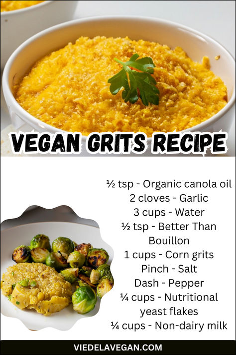 Vegan Grits Recipe Vegan Grits, Sauteed Collard Greens, Non Dairy Butter, Corn Grits, Bbq Jackfruit, Grits Recipe, Vegan Salad Recipes, Ingredient Substitutions, Vegan Salad