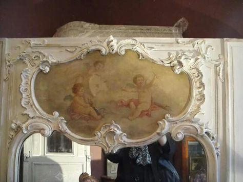 Gorgeous Cherub Mirror, French Bed, French Decor, Mirror Frames, Soft Colors, French Antiques, Lighting Design, Miniatures, Romance