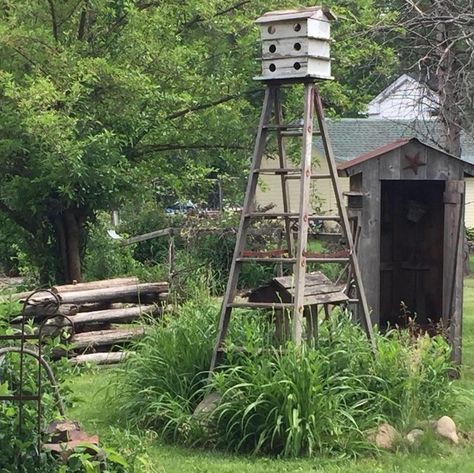 Farmyard Landscaping, Rustic Chicken Coop, Primitive Gardens, Diy Birdhouse, Rustic Chicken, Purple Martin, Beautiful Birdhouses, Bird Houses Ideas Diy, Birdhouses Rustic