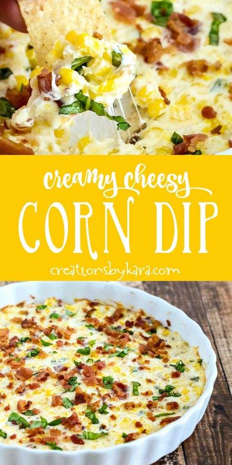 Corn Dip With Bacon, Creamy Cheesy Corn, Creamy Corn Dip, Cheesy Corn Dip, Corn Dip Recipe, Corn Thanksgiving, Corn Dip Recipes, Cheesy Corn, Thanksgiving Appetizer Recipes