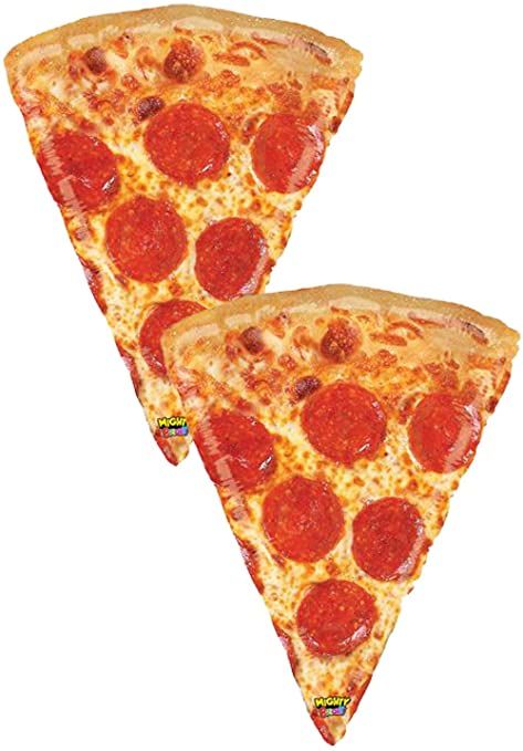 Set of 2 Jumbo 34" Realistic Pepperoni Pizza Slice Party Balloons Pizza Balloons, Owl Balloons, Flamingo Balloons, Kids Party Balloons, Dinosaur Balloons, Large Pizza, Party Supply Store, Balloon Stands, Large Balloons