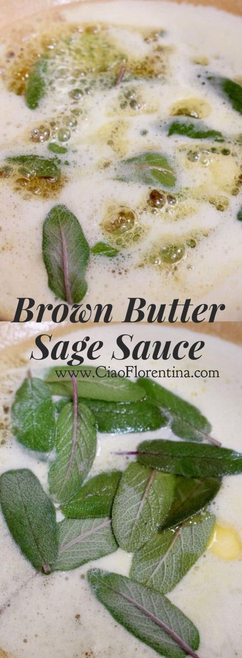 Brown Butter Sage Sauce Recipe | CiaoFlorentina.com @CiaoFlorentina Ravioli Butter Sauce, Sage Brown Butter Sauce, Butter Sage Sauce, Sage Brown Butter, Brown Butter Sage Sauce, Brown Butter Sage, Sage Sauce, Squash Ravioli, Pasta Homemade