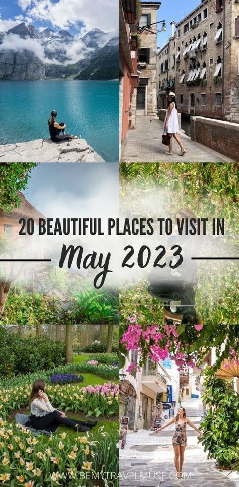 20 beautiful places around the world to visit in the month of May. Springtime is a wonderful time to travel, but where? Click on this list to start planning! Best Places To Travel By Month, Best Places To Travel In May, Beautiful Places Around The World, Best Places To Vacation, Time To Travel, Solo Travel Tips, Month Of May, Countries To Visit, Backpacking Travel