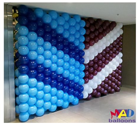 MAD Blog: June 2012 Kids Football Parties, Hens Night Ideas, Rainbow Themed Birthday Party, Football Party Decorations, State Of Origin, 16 Balloons, Blue Birthday Parties, Wall Decoration Ideas, 21st Party