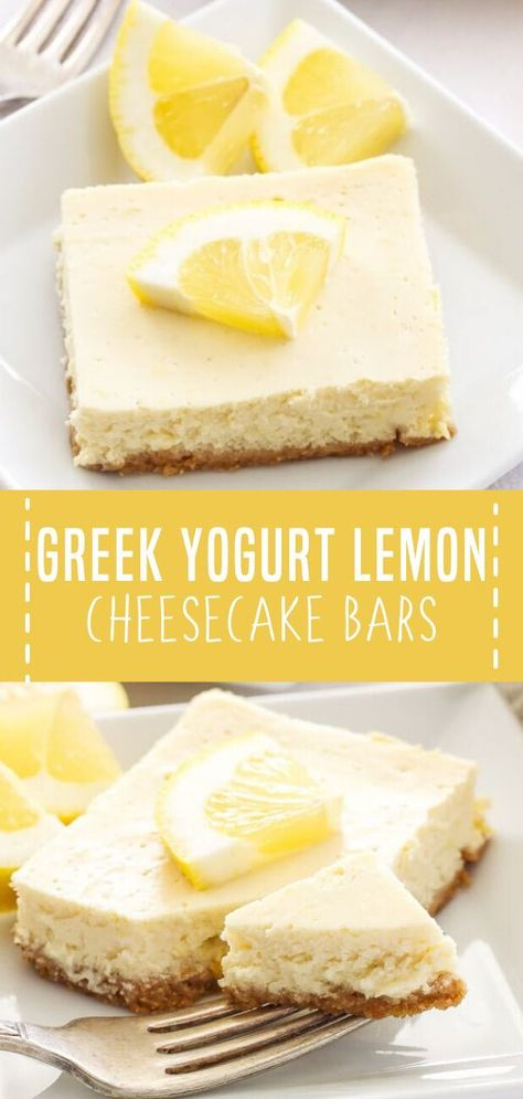 Lemon Yogurt Parfait, Cooking With Yogurt Recipes, Healthy Dessert Greek Yogurt, Yogurt Based Desserts, Healthy Summer Dessert Recipes, Healthy Lemon Bars, Yoghurt Cheesecake, Desert Salad, Greek Yogurt Dessert