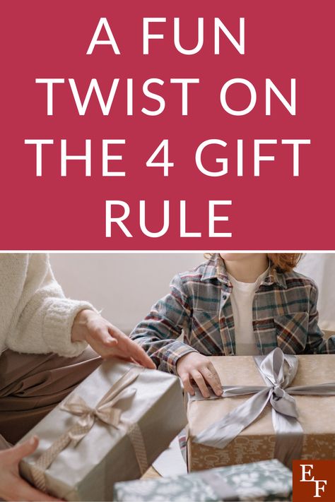 A Fun Twist on the 4 Gift Rule | Everything Finance 5 Gift Rule, 4 Gift Rule, Chicago Bulls Basketball, Play Day, Finance Blog, 5 Gifts, Adventure Book, Relax Time, Gift List