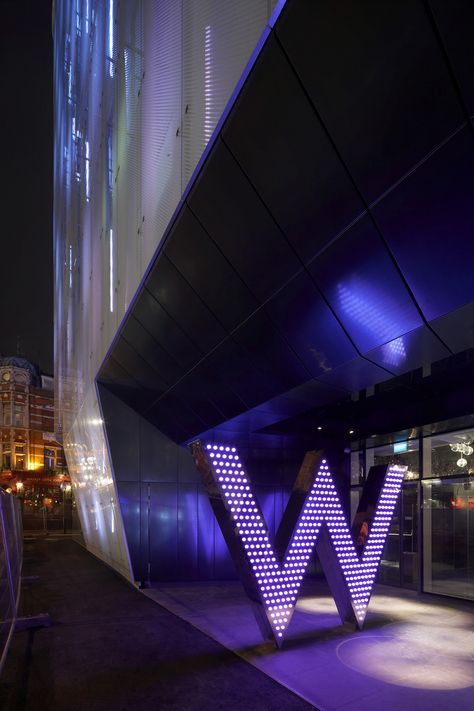 Image 2 of 9 from gallery of W London Leicester Square / Jestico + Whiles. Courtesy of  jestico + whiles Hotel Signage, Entrance Signage, Hotel Kuala Lumpur, Glamorous Interiors, Signage Signs, Hotel Entrance, London Pictures, Leicester Square, Hotel Branding