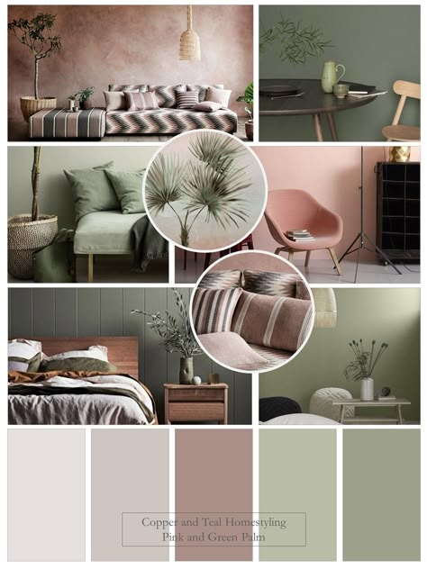 Love this fabulous combination of one of Farrow and Ball's most popular pinks and green. A perfect colour palette for a bedroom or living room. #farrowandball #pink #green #interiordesign #interiorstyling #interiordecor #interiorinspo #colourboard #colourpalette #interiorcolour #colourmyhome #homedecor #homestyling Sage Green Living Room, Living Room Wall Color, Sage Green Bedroom, Room Wall Colors, Pink Living Room, Living Room Color Schemes, Green Bedroom, Room Color Schemes, Bedroom Color Schemes