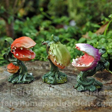 Man Eating Plant, Halloween Fairy Garden, Sculpting Ideas, Miniature Halloween, Fairies Garden, Halloween Fairy, Fairy Homes, Fairy Garden Supplies, Fly Trap