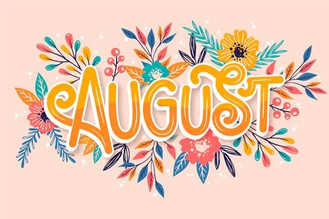 Hand drawn floral august lettering | Premium Vector #Freepik #vector #fall-season #autumn-season #fall #autumn August Lettering, Paparazzi Jewelry Images, Hand Drawn Floral, Drawn Floral, Vector Hand, Planner Bullet Journal, Journal Planner, Fall Autumn, Happy Day