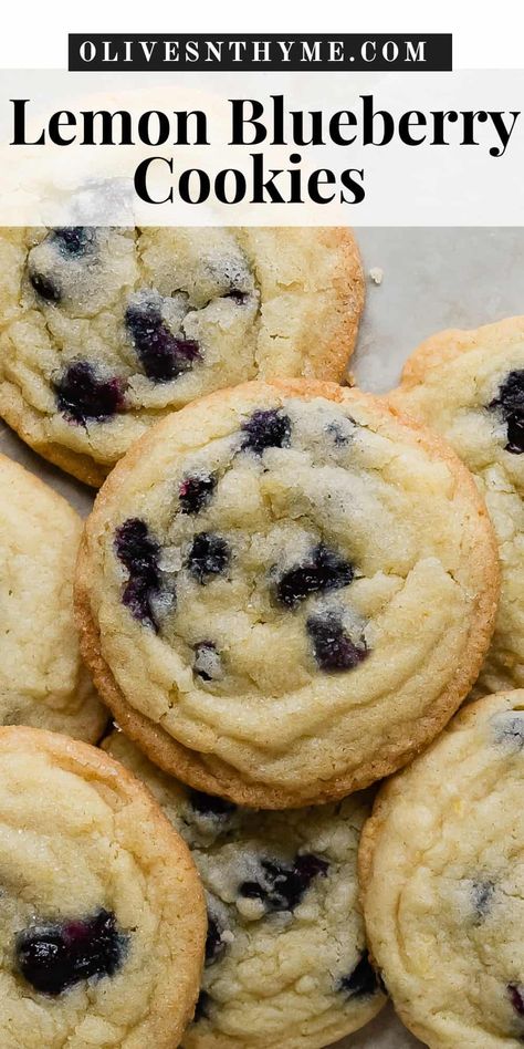 Blueberry Sweets, Individual Recipes, Blueberry Cookies Recipes, Lemon Blueberry Cookies, Cookies Easy Recipe, Lemon Sweets, Cookies Soft And Chewy, Cookies Lemon, Blueberry Cookies