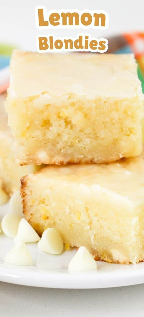 Lemon Blondies Lemon Blondies, Recipe Using Lemons, Lemon Bars Easy, Lemon Brownies, Lemon Bars Recipe, Blondies Recipe, Desserts For A Crowd, Best Brownies, Lemon Cookies