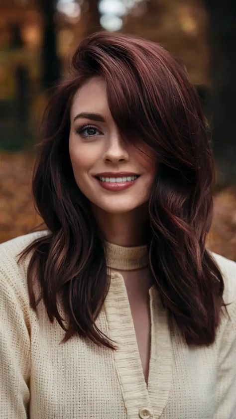 63 Stunning Red Hairstyles for Fall 2024: Embrace Bold Looks with Natural Hair, Wigs & More Deep Auburn Hair, Hairstyles For Fall, Deep Auburn, Brown Auburn Hair, Red Brown Hair Color, Trendy Fall Hair Color, Brown Hair Trends, Red Hair Trends, Red Hairstyles