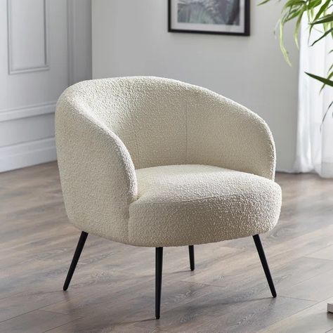 Boucle Accent Chair, Tub Design, Fabric Upholstered Bed, Fabric Accent Chair, Durable Furniture, Boucle Fabric, Curve Design, Swivel Armchair, Bedroom Chair