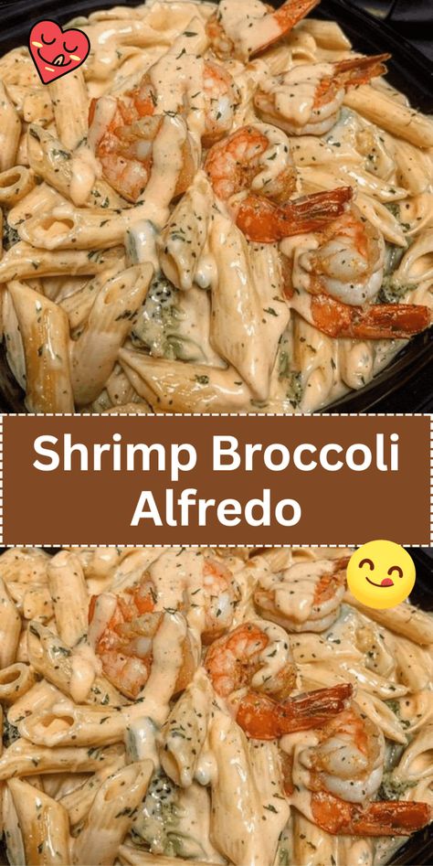 Shrimp Broccoli Pasta, Shrimp Broccoli Alfredo, Shrimp Pasta Recipes Creamy, Shrimp Alfredo Pasta Recipes, Broccoli Alfredo Pasta, Chicken And Shrimp Alfredo, Easy Shrimp Alfredo, Shrimp Broccoli, Broccoli Pasta Recipe