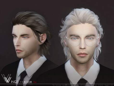 The Sims Resource: WINGS ON1208 hair • Sims 4 Hairs Sims 4 Male Short Hair, Ts4 Hair, Sims 4 Hair Male, Cc Shopping, Alpha Cc, Black Stuff, 60s Hair, Cc Hair