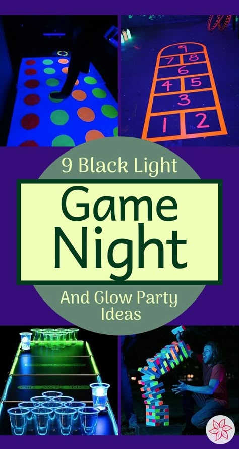 Glow Party Ideas, Game Night Ideas, Glow Theme Party, Glow In Dark Party, Glow Stick Party, Neon Birthday Party, Glow Birthday Party, Blacklight Party, Glow Birthday