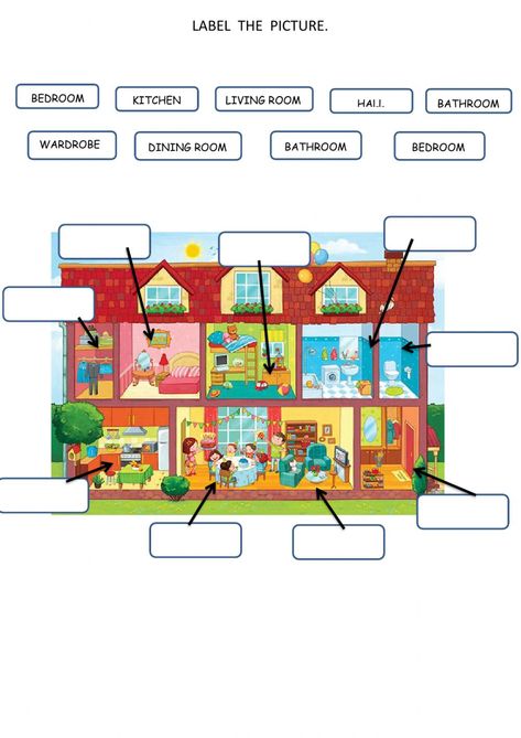 Parts of the House Worksheets Volume Math, Family Worksheet, Cursive Words, Preschool Reading, Primary And Secondary Colors, Social Studies Worksheets, Cursive Alphabet, Phonics Kindergarten, English Fun