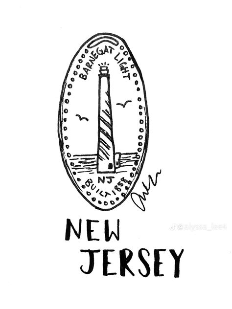 Penny Tattoo, New Jersey Tattoo, Pressed Pennies, Basic Tattoos, Lighthouse Tattoo, Mother Daughter Tattoos, From Tiktok, Sleeves Ideas, Tattoos For Daughters