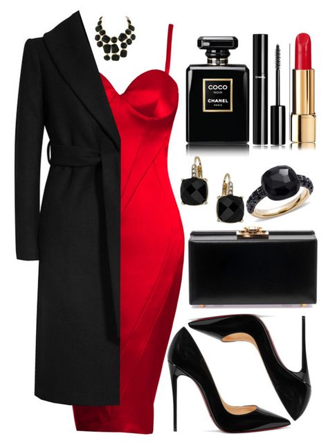 "Untitled #4376" by natalyasidunova ❤ liked on Polyvore featuring Gavaskar, Kenneth Jay Lane, Christian Louboutin, Yves Saint Laurent, Wallis, Pomellato and Chanel Party Clothes, Party Kleidung, Red Party, Outfit Trends, Dressy Outfits, Date Outfits, Mode Inspiration, Party Night, Polyvore Outfits