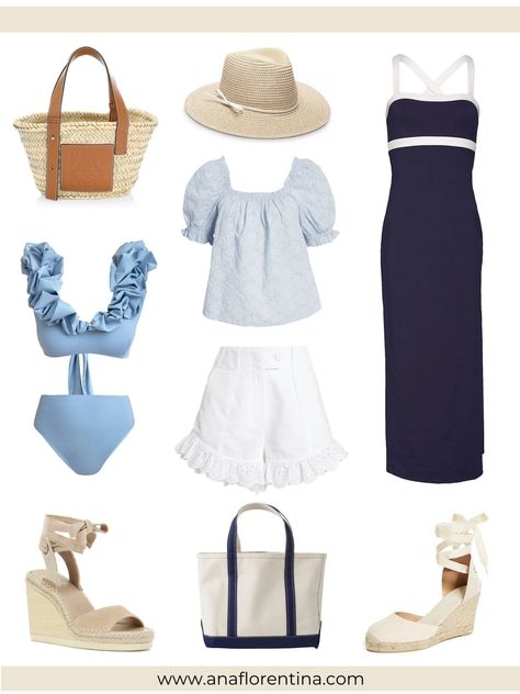 A round-up of chic Summer items, on AnaFlorentina.com Resort Casual Attire Women, Loewe Basket Bag, Beach Outfits Women Vacation, Cruise Outfits Caribbean, Espadrilles Outfit, Resort Casual, Vacation Outfits Women, Cute Vacation Outfits, Summer Pieces