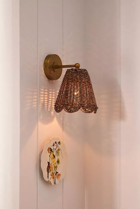 Bathroom Light Fixtures | Vanity Lights | Anthropologie Farmhouse Sconces, Hanging Sconces, Cottage Lighting, Coastal Room, Anthropologie Home, Vintage Light Fixtures, Wooden Bathroom, Sconces Bedroom, Bathroom Light