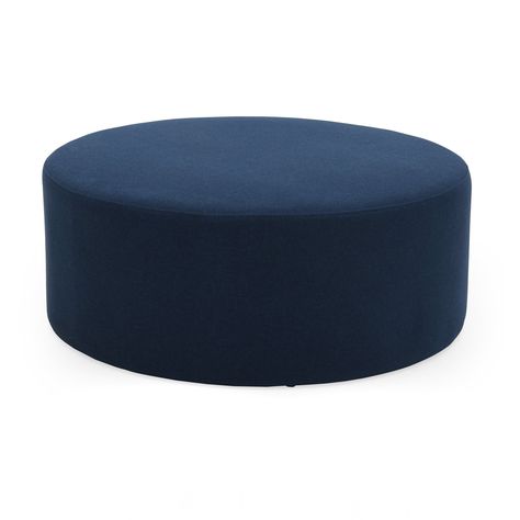 MoDRN Scandinavian Pascal 36 in. Round Ottoman Dark Blue Den Inspiration, La Apartment, Dream Basement, Green Hallway, Travel Hair Dryer, Travel Hair, Decor Shopping, Scandinavian Minimalism, Round Ottoman