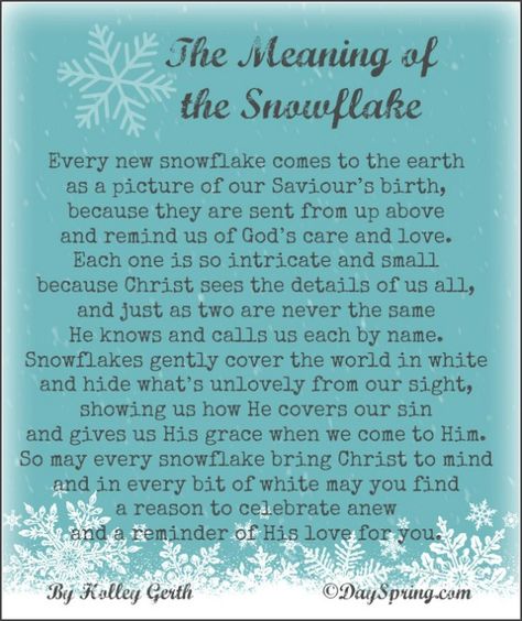 The Meaning of the Snowflake - Holley Gerth Meaning Of The Snowflake, Snowflake Poem, Christmas Card Sayings, Heart Ideas, Fruit Infused Water Bottle, Christmas Program, Never The Same, Meaning Of Christmas, Card Sayings