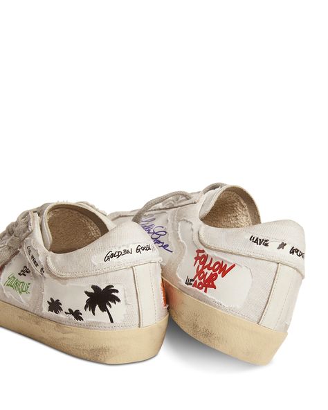 Find GOLDEN GOOSE DELUXE BRAND Super-star Graffiti Low Top Sneakers on Editorialist. Golden Goose Women's Super-Star Graffiti Low Top Sneakers Custom Golden Goose, Custom Painted Shoes, Bday Wishlist, Golden Goose Deluxe Brand, Super Star, Low Top Sneakers, Painted Shoes, Golden Goose, Shoe Game