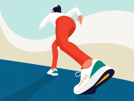 Start from here by Justinnnnn🐳 Working Out Illustration, Finish Line Illustration, Sport Poster Illustration, Start Illustration, Sport Illustration Graphics, Run Illustration, Sports Editorial Illustration, Sports Illustrations Design, Health Illustration