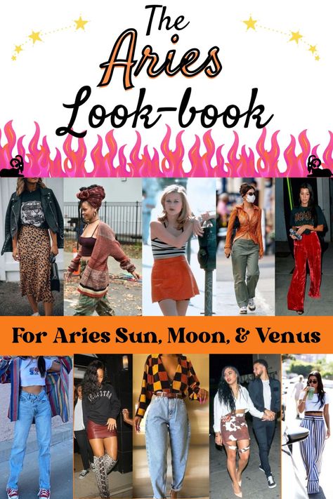 Aries placements exude a youthful passion that they express through their clothing choices. I combined my love for astrology and fashion to create an easy to follow Aries style look-book for Aries Sun, Moon, & Venus. Let this guide inspire you to indulge your inner Aries goddess vibes in clothing that youll love. Check it out for yourself! #AriesFashion #VenusStyleGuide #AstroStyle Aries Rising Aesthetic Style, Aries Bedroom Aesthetic, Aries Clothes Aesthetic, Aries In Venus Aesthetic, Dress Like Your Venus Sign Aries, Venus In Aires Style, Aries Inspired Outfits, Aries Birthday Outfit, Aries Fashion Style