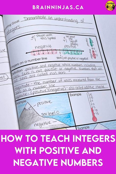 Are you looking for ways to teach positive and negative numbers as part of your integers lessons? We spent time finding activities that can be used to teach, reinforce, practice, review and assess integers in your upper elementary classroom. Teaching Negative Numbers, Negative Numbers Activities, Integers Activities, Small Group Math Instruction, Teaching Integers, Positive And Negative Numbers, Math Small Groups, Representing Numbers, Negative Exponents