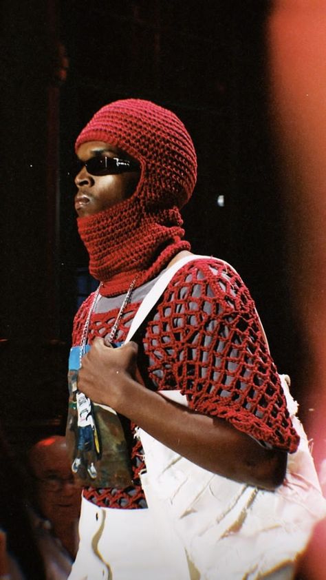 Balaclava Men, Headgear Fashion, Crochet Men, Knitwear Trends, Afro Punk, Photoshoot Outfits, Men's Knit, Crochet Crafts, Crochet Projects