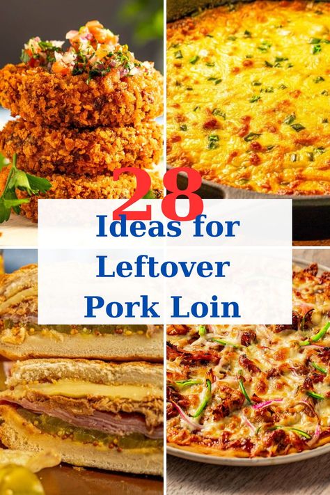 Using leftover pork loin to whip up a delicious dinner in no time with these quick and easy recipes! Whether you're in the mood for enchiladas or stir-fry, we've got you covered to use up that leftover pork loin. What Can I Make With Pork Loin, How To Use Leftover Pork Loin Roast, Recipes With Pork Roast Leftovers, Pork Loin Enchiladas, Pork Loin Sandwiches Leftover, Pork Loin Breakfast Recipes, Pork Loin And Pasta Recipes, Pork Loin Ideas Dinners, Pork Loin Dinner Ideas Meals