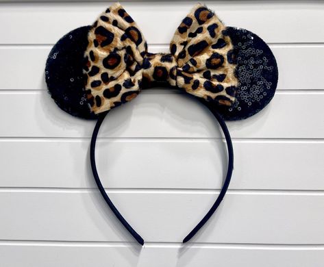 Minnie Safari Birthday, Bow Birthday Party, Leopard Ears, Bow Birthday, Gold Animals, Safari Birthday, Minnie Mouse Ears, Types Of Girls, Disney Ears