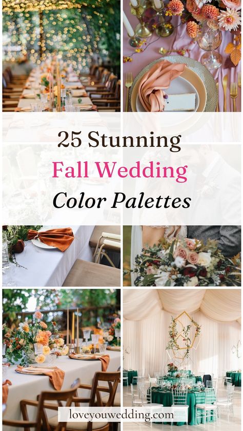 Indian Wedding Colors Palette, Color Palette For Wedding Fall, Elegant September Wedding, Wedding Inspiration Fall Color Schemes, Wedding Color Schemes For Fall, Wedding Colors For Fall 2023, Wedding Color Schemes September Colour Palettes, Colors For October Wedding, Fall Industrial Wedding Colors